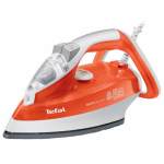 Fier de calcat Tefal Primagliss FV3826, Talpa Ultragliss, 2100 W, 0.27 l, 100 g/min, Alb/Portocaliu